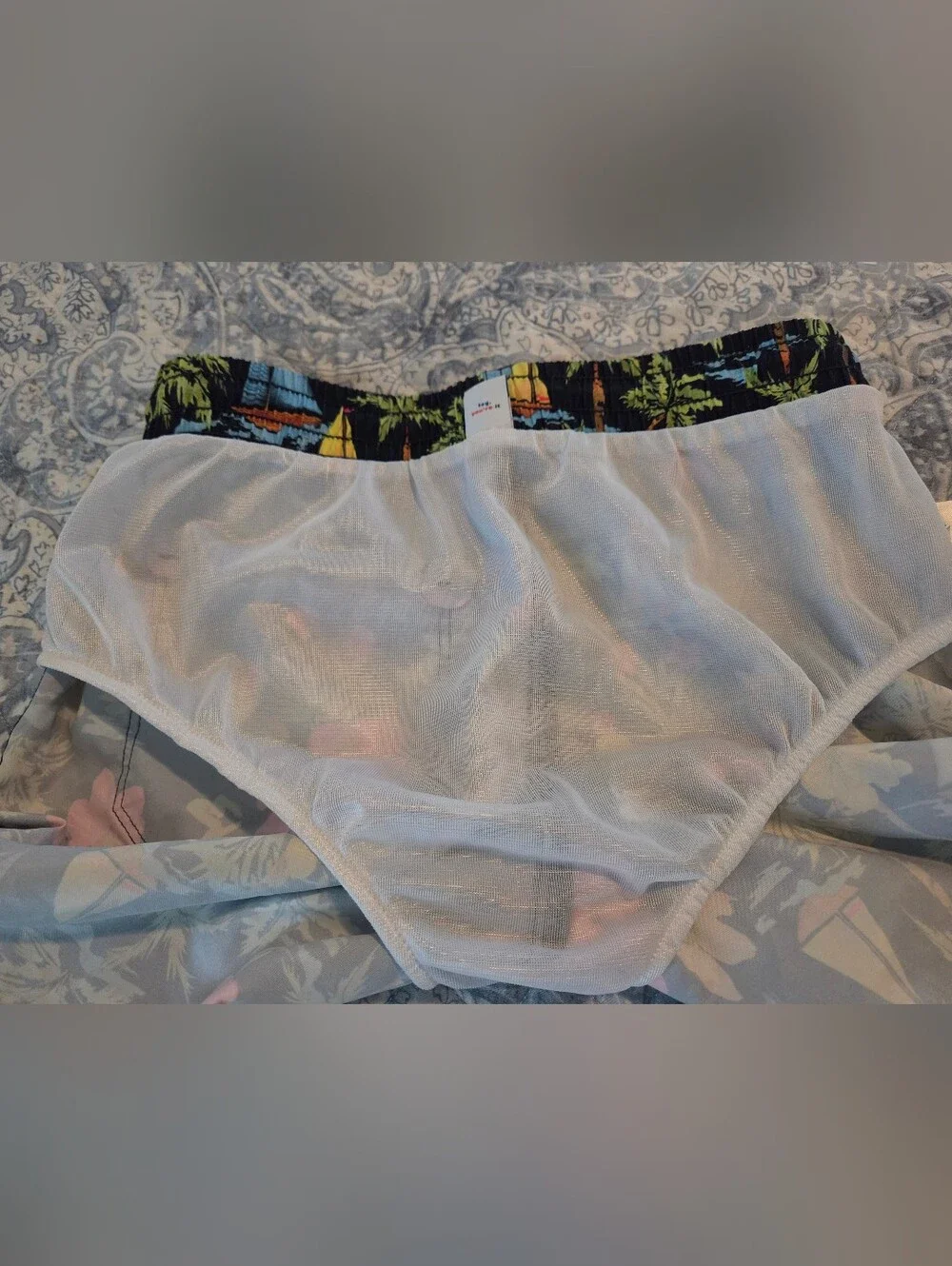 Boy’s Tropical Floral Black Swim Shorts